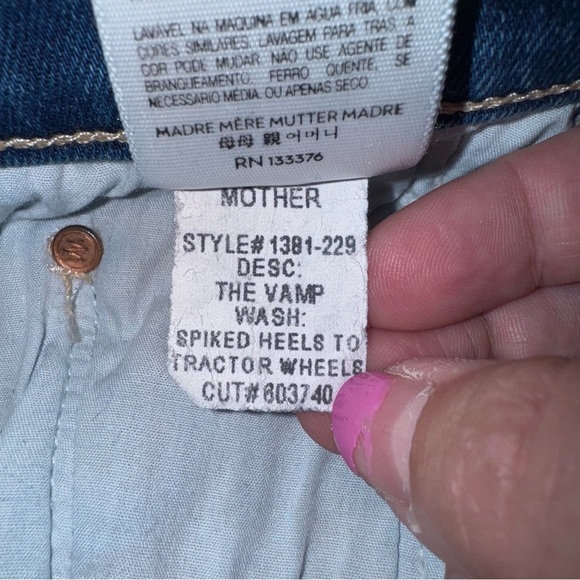 MOTHER The Vamp Spiked Heels to Tractor Wheels Skinny Ankle Jeans Blue Size 27 - Picture 12 of 15